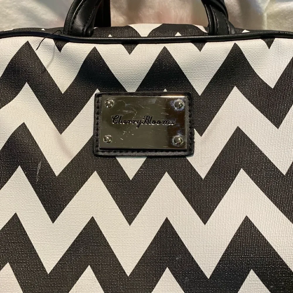 Cherry Blooms Chevron Makeup Organizer